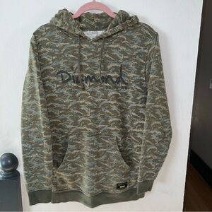 Diamond Supply Co. Camo Pullover Hoodie – 100% Cotton, Made in USA, Size Large